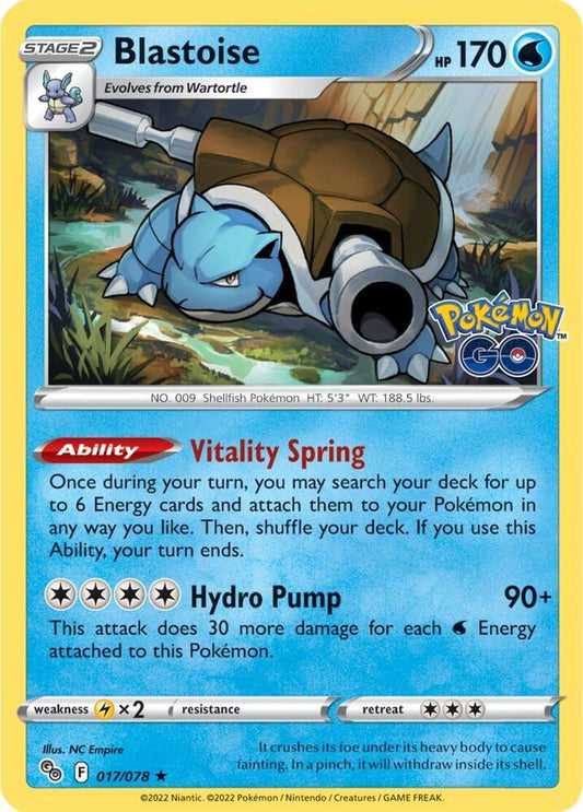 Blastoise 017/078 Holo Rare Pokemon GO Pokémon card
