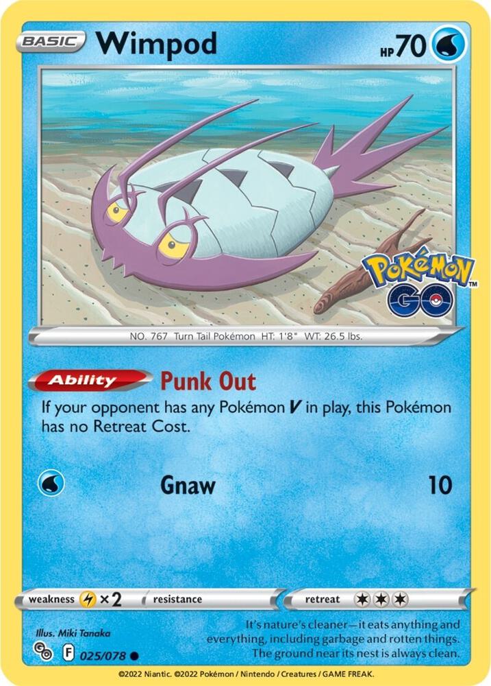 Wimpod 025/078 Common Pokemon GO Pokémon card