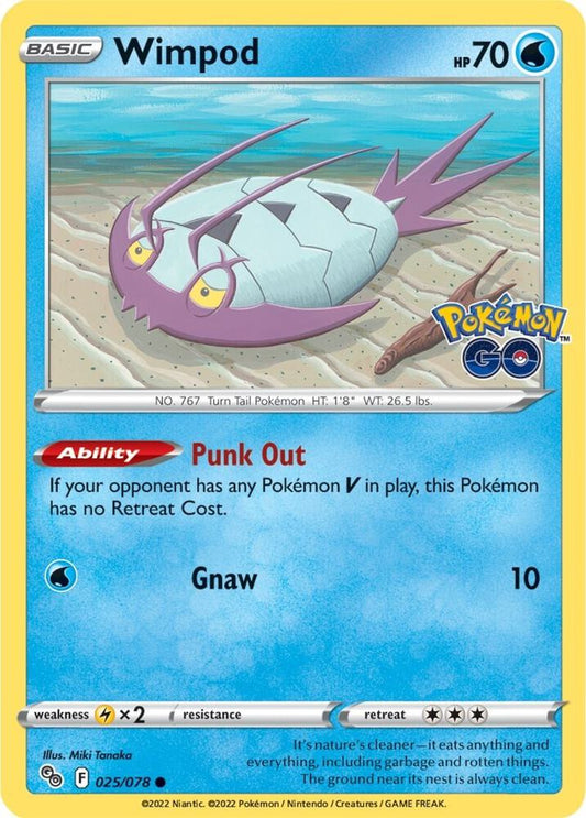 Wimpod 025/078 Common Pokemon GO Pokémon card