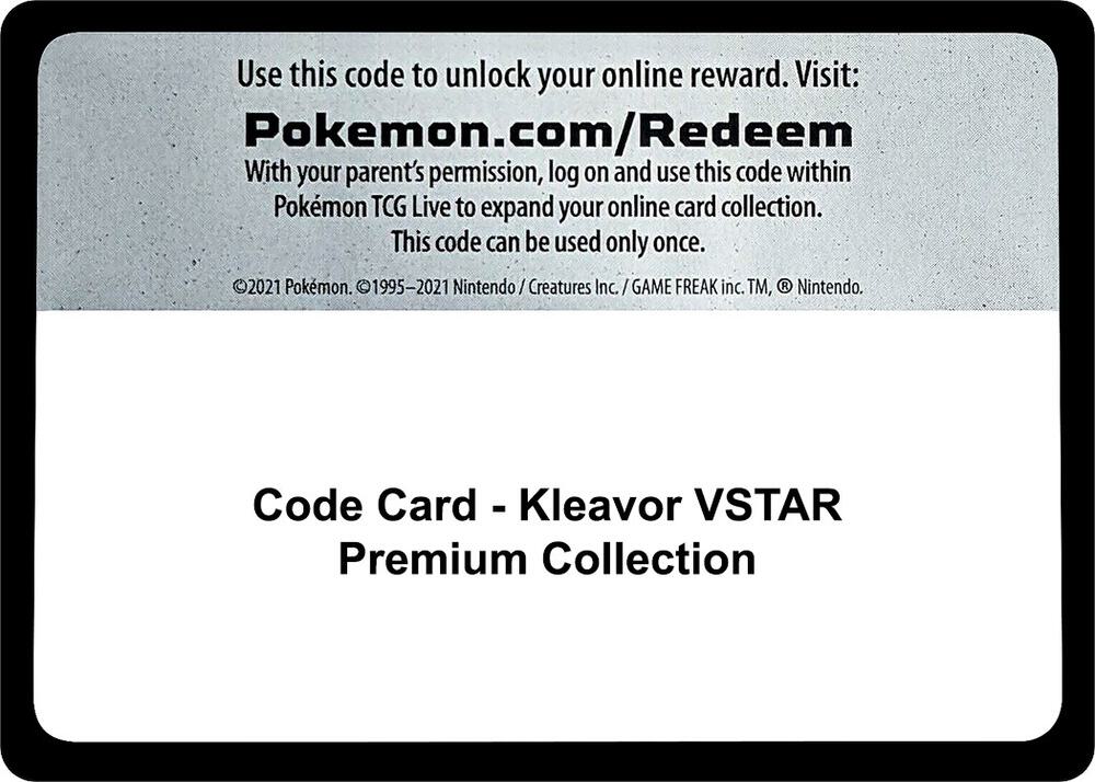 Code Card - Kleavor VSTAR Premium Collection Code Card Miscellaneous Cards & Products Pokémon card