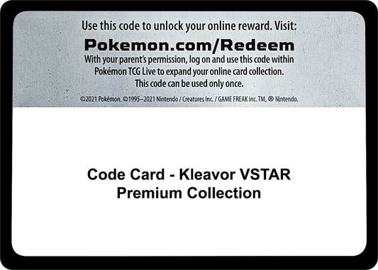Code Card - Kleavor VSTAR Premium Collection Code Card Miscellaneous Cards & Products Pokémon card