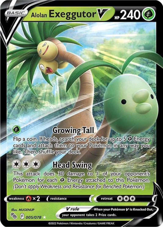 Alolan Exeggutor V 005/078 Ultra Rare Pokemon GO Pokémon card