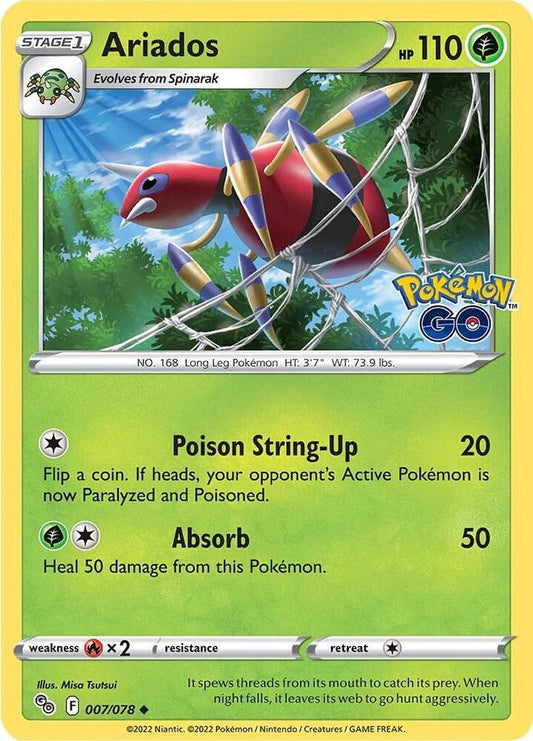 Ariados 007/078 Uncommon Pokemon GO Pokémon card