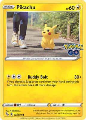 Pikachu (27) 027/078 Common Pokemon GO Pokémon card