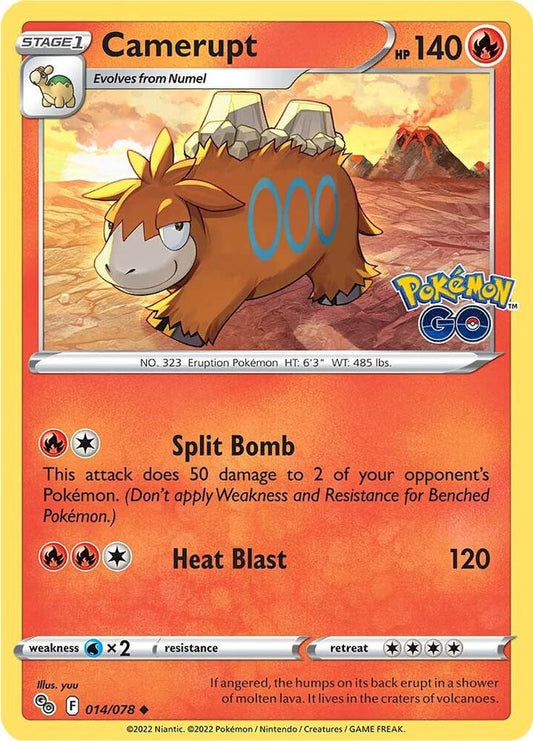 Camerupt 014/078 Uncommon Pokemon GO Pokémon card