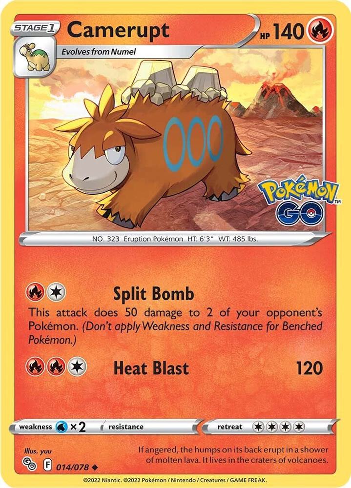 Camerupt 014/078 Uncommon Pokemon GO Pokémon card