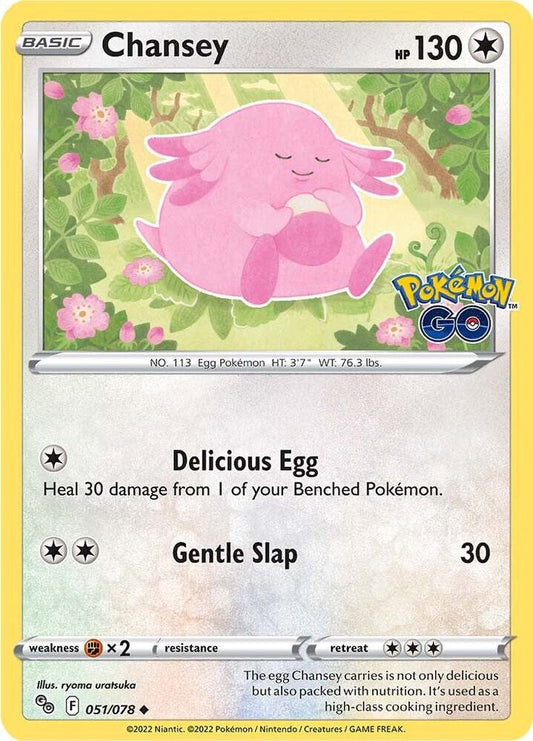 Chansey 051/078 Uncommon Pokemon GO Pokémon card