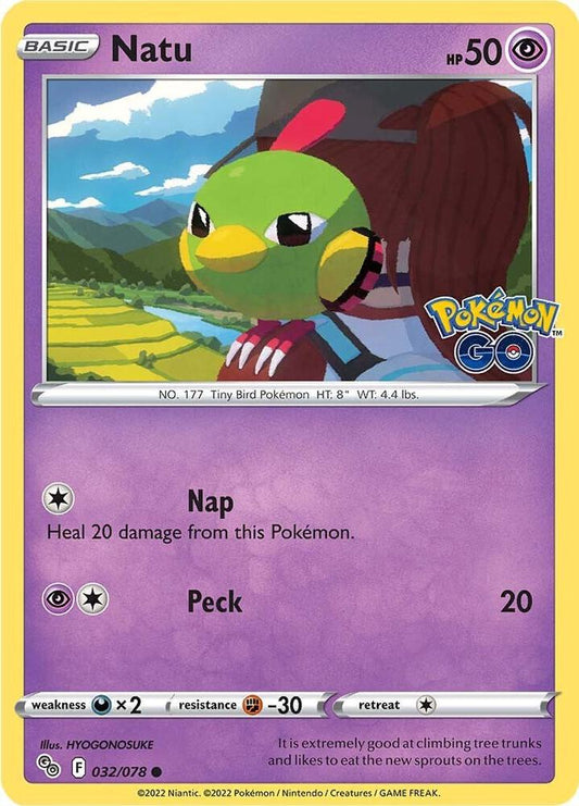 Natu 032/078 Common Pokemon GO Pokémon card