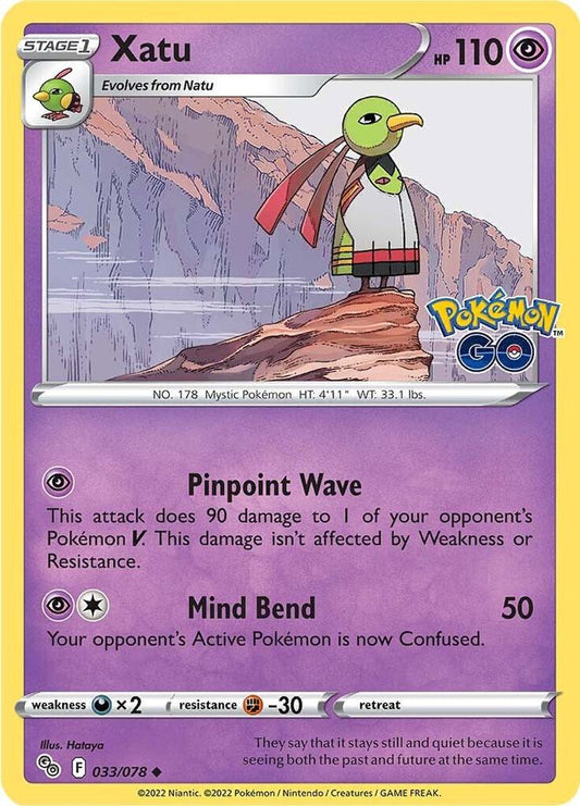 Xatu 033/078 Uncommon Pokemon GO Pokémon card