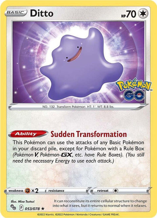 Ditto 053/078 Holo Rare Pokemon GO Pokémon card