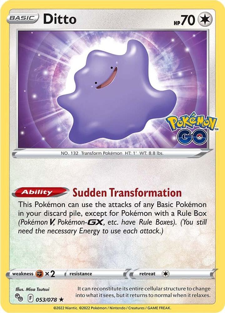 Ditto - 053/078 Holo Rare Pokemon GO