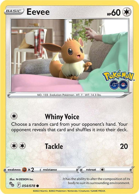 Eevee 054/078 Common Pokemon GO Pokémon card