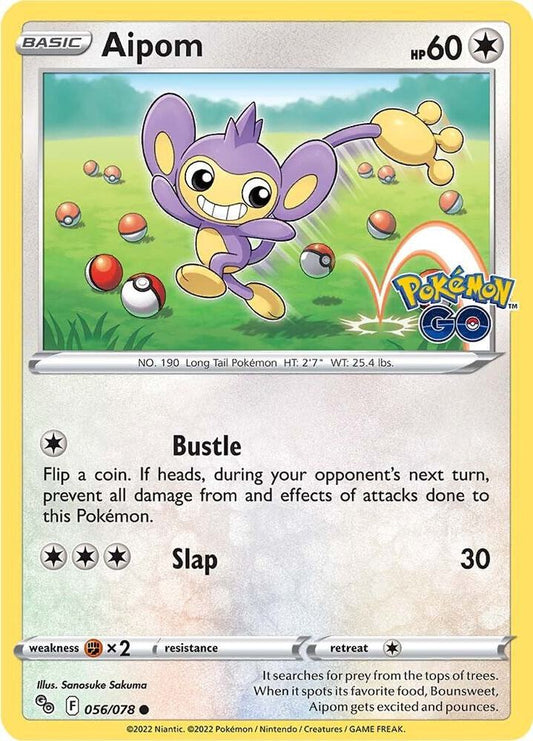 Aipom 056/078 Common Pokemon GO Pokémon card