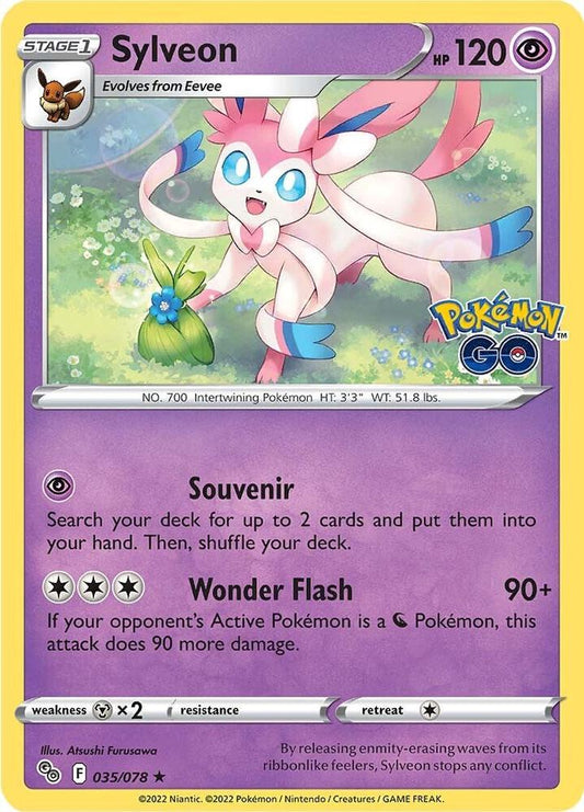 Sylveon 035/078 Holo Rare Pokemon GO Pokémon card