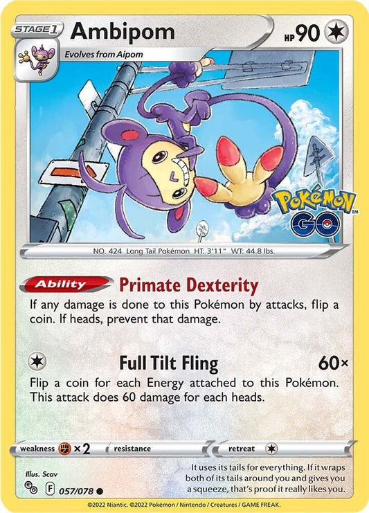 Ambipom 057/078 Common Pokemon GO Pokémon card