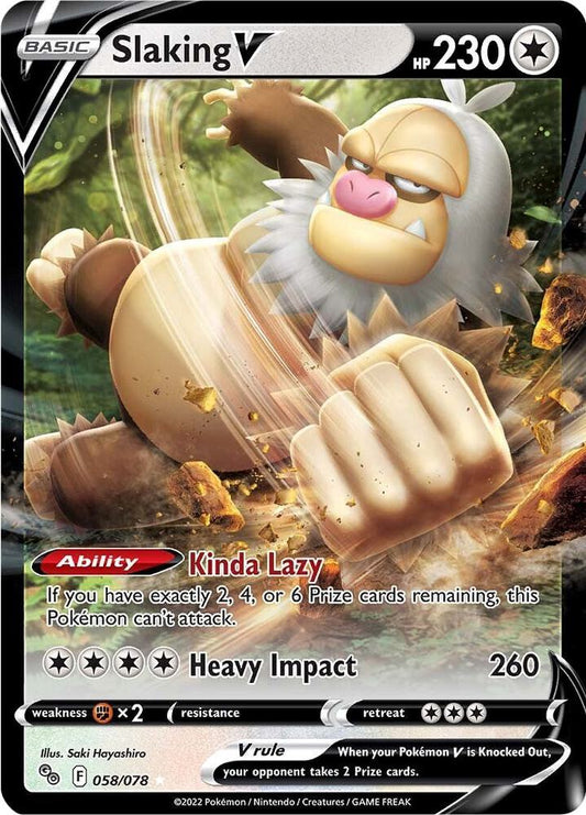 Slaking V 058/078 Ultra Rare Pokemon GO Pokémon card