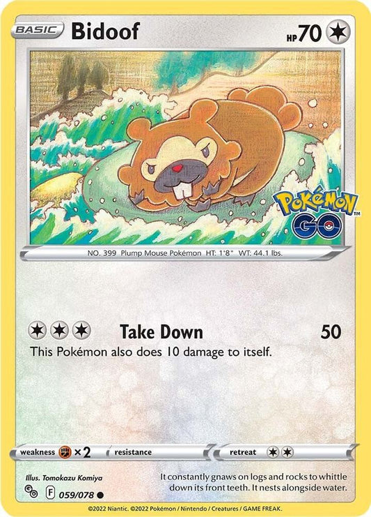 Bidoof 059/078 Common Pokemon GO Pokémon card