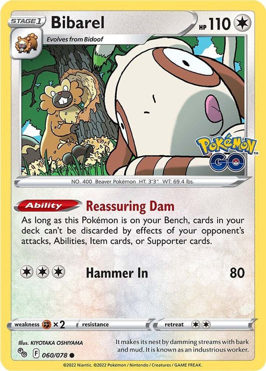 Bibarel 060/078 Common Pokemon GO Pokémon card