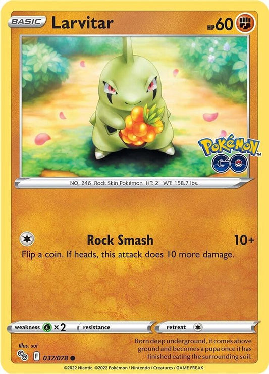 Larvitar 037/078 Common Pokemon GO Pokémon card