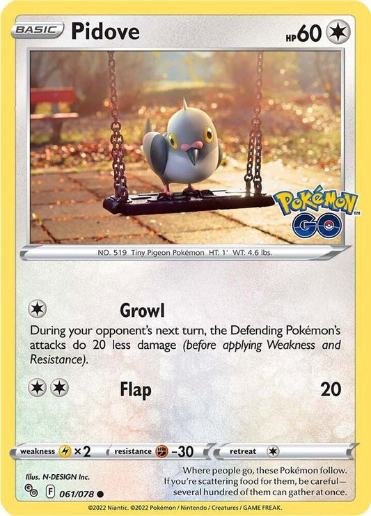 Pidove 061/078 Common Pokemon GO Pokémon card