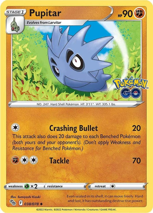 Pupitar 038/078 Uncommon Pokemon GO Pokémon card
