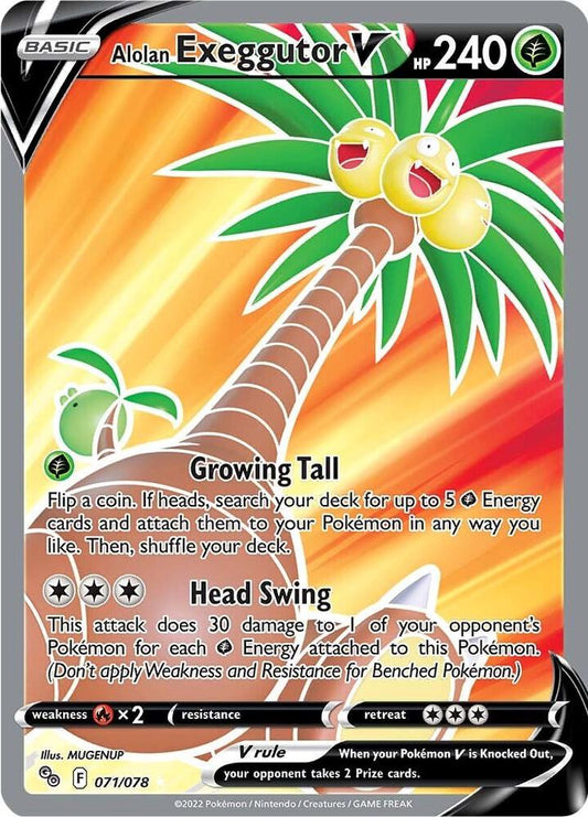 Alolan Exeggutor V (Full Art) 071/078 Ultra Rare Pokemon GO Pokémon card