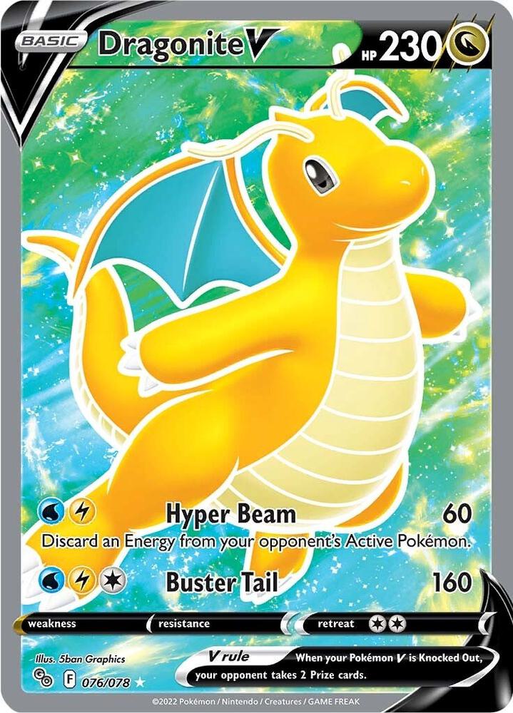 Dragonite V (Full Art) - 076/078 Ultra Rare Pokemon GO