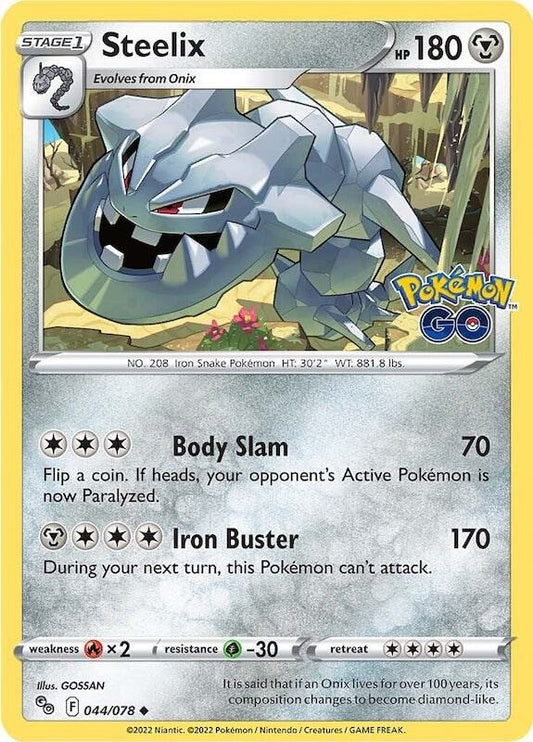 Steelix 044/078 Uncommon Pokemon GO Pokémon card