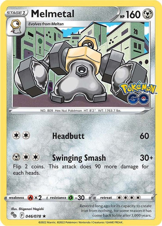 Melmetal 046/078 Holo Rare Pokemon GO Pokémon card