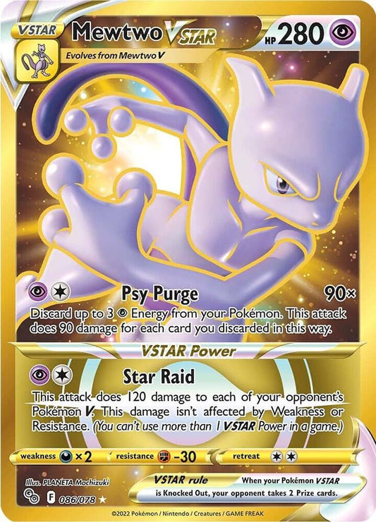 Mewtwo VSTAR (86) (Secret) 086/078 Secret Rare Pokemon GO Pokémon card