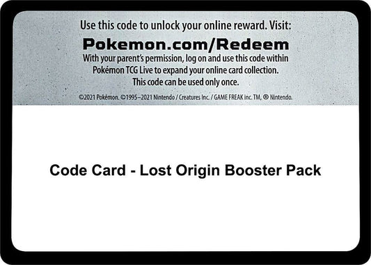 Code Card - Lost Origin Booster Pack - Code Card SWSH11: Lost Origin