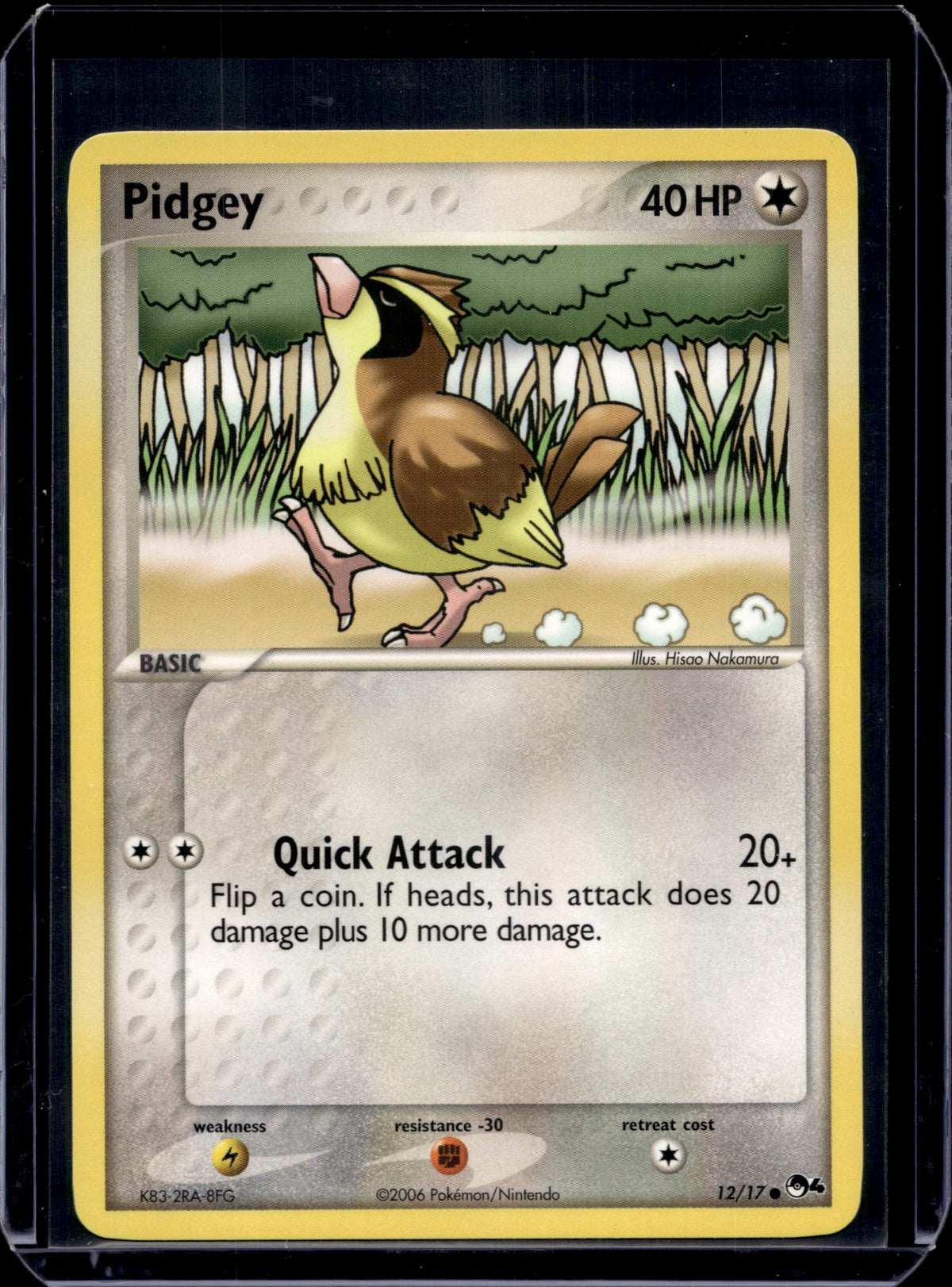 Pidgey POP Series 4 #012/017 Normal Pokémon Card (front)