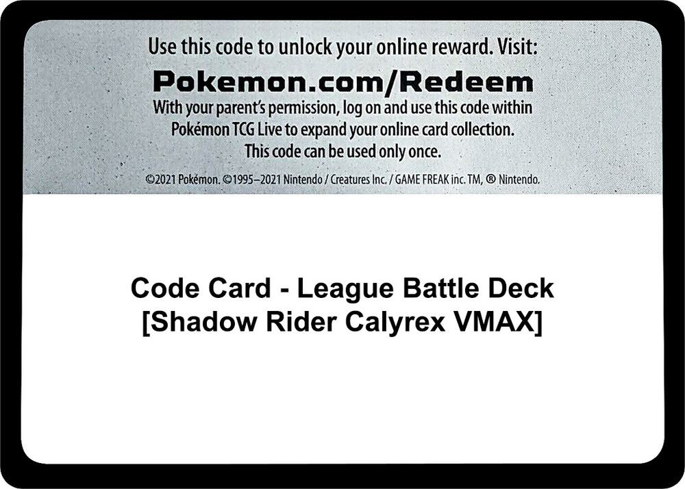 Code Card - League Battle Deck [Shadow Rider Calyrex VMAX] - Code Card Miscellaneous Cards & Products