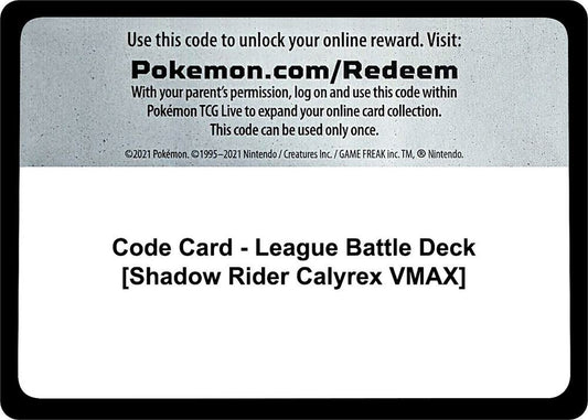 Code Card - League Battle Deck [Shadow Rider Calyrex VMAX] Code Card Miscellaneous Cards & Products Pokémon card