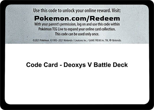 Code Card - Deoxys V Battle Deck Code Card Miscellaneous Cards & Products Pokémon card