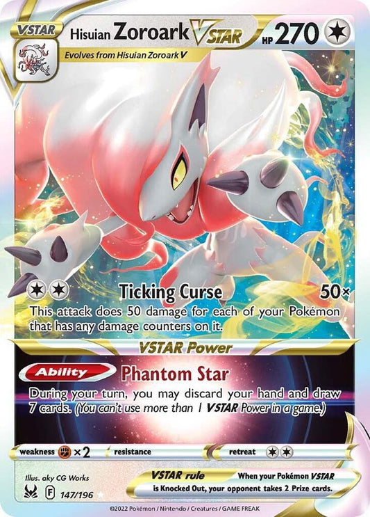 Hisuian Zoroark VSTAR 147/196 Ultra Rare Lost Origin Pokémon card