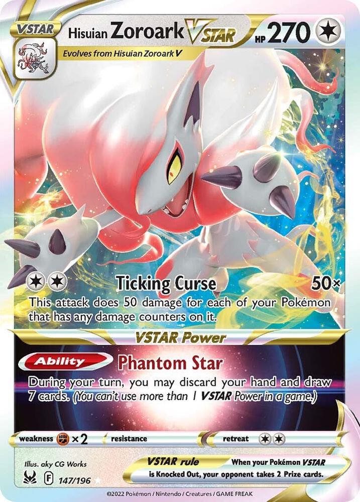 Hisuian Zoroark VSTAR 147/196 Ultra Rare Lost Origin Pokémon card