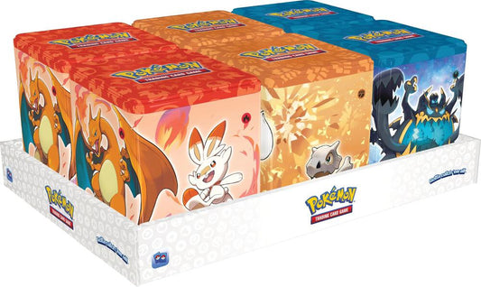 Pokemon Stacking Tins: Fighting-Fire-Darkness Display Lost Origin Pokémon card