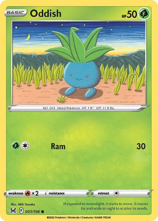 Oddish 001/196 Common Lost Origin Pokémon card