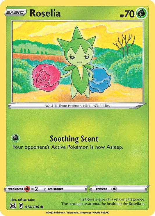 Roselia 014/196 Common Lost Origin Pokémon card