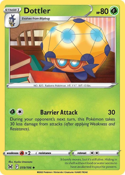 Dottler 019/196 Uncommon Lost Origin Pokémon card