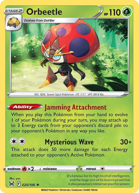 Orbeetle 020/196 Holo Rare Lost Origin Pokémon card