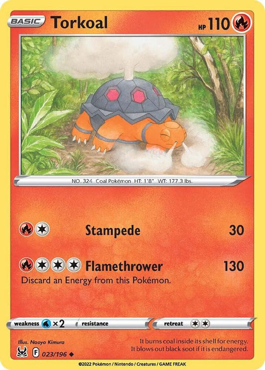 Torkoal 023/196 Uncommon Lost Origin Pokémon card