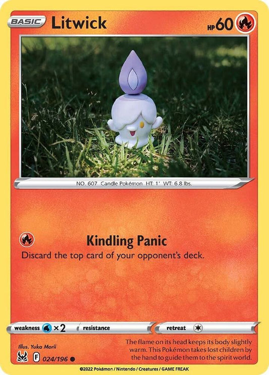 Litwick 024/196 Common Lost Origin Pokémon card