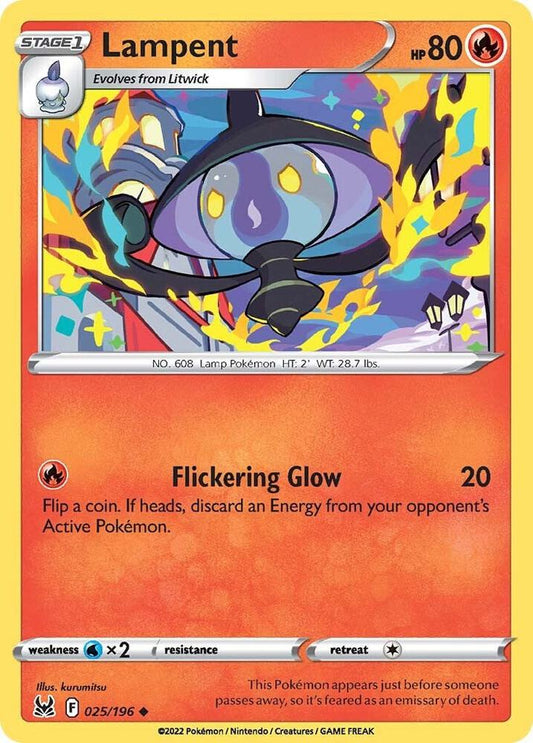 Lampent 025/196 Uncommon Lost Origin Pokémon card