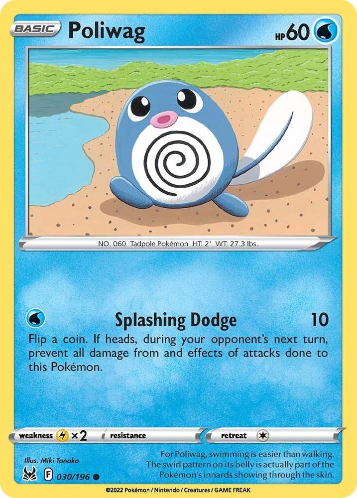Poliwag 030/196 Common Lost Origin Pokémon card
