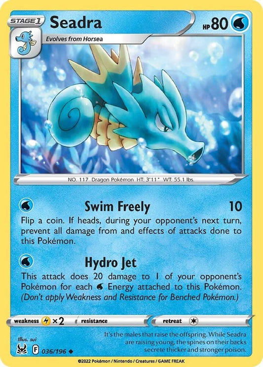 Seadra 036/196 Uncommon Lost Origin Pokémon card