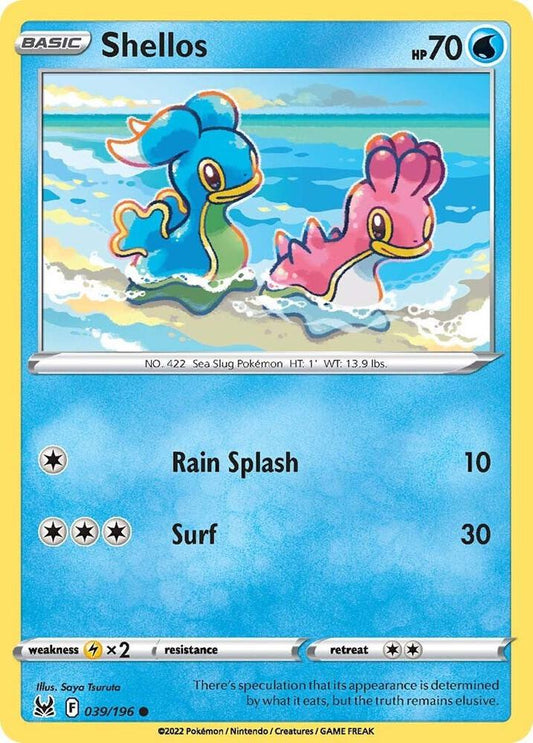 Shellos 039/196 Common Lost Origin Pokémon card