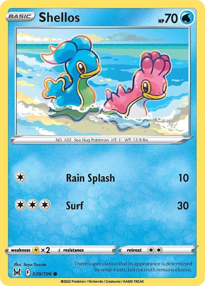 Shellos 039/196 Common Lost Origin Pokémon card