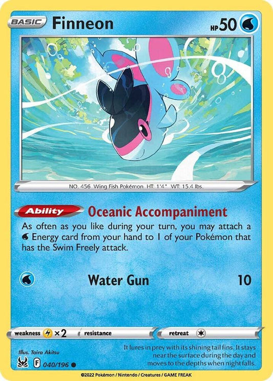 Finneon 040/196 Common Lost Origin Pokémon card